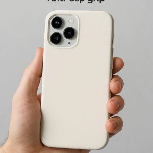 Elegant White Soft-Touch Phone Cover - Anti-Slip Grip
