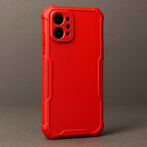 4 Vibrant Red Protective Phone Case - Drop-Resistant Design
